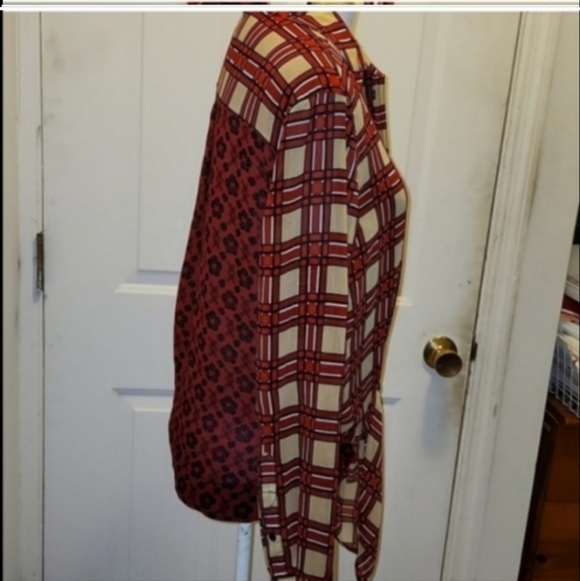 Scotch & Soda Maison Scotch plaid layered Button mix print tie Blouse plaid - Picture 4 of 8